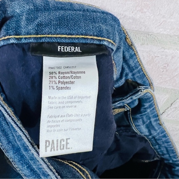 PAIGE Men's Federal Slim Straight Jeans in Pace Wash Size 34 - Picture 9 of 11